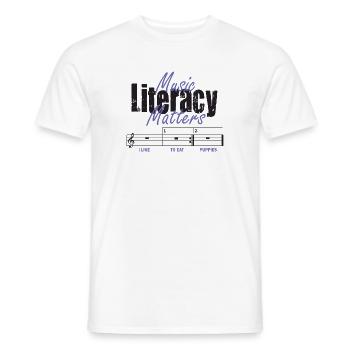 Music Literacy Matters - Männer T-Shirt - Weiß - Vorne - AI Model Male 178 dark (178cm)