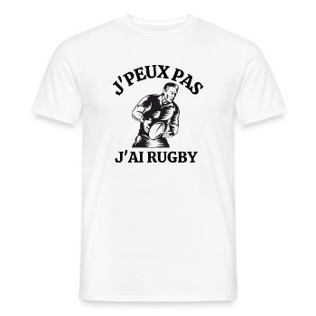 rugby, rugby sport, rugbyman - T-shirt homme - blanc - Devant - AI Model Male 178 dark (178cm)