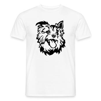 Australian Terrier Head - Men's T-Shirt - white - Front - AI Model Male 178 dark (178cm)