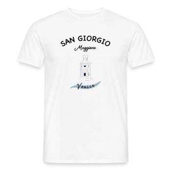 Phare de Venise, Île Majeure de San Giorgio - T-shirt homme - blanc - Devant - AI Model Male 178 dark (178cm)