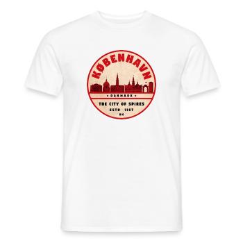 København Retro City Silhouette - Men's T-Shirt - white - Front - AI Model Male 178 dark (178cm)