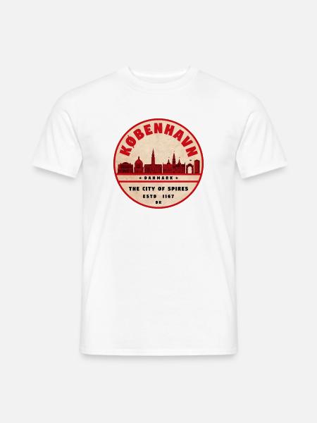 København Retro Stadt Silhouette - Männer T-Shirt - Weiß