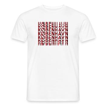 Copenhagen Neon Typography Pattern - Men's T-Shirt - white - Front - AI Model Male 178 dark (178cm)
