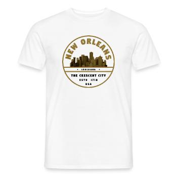 Timbre doré de la ligne de la Nouvelle-Orléans - T-shirt homme - blanc - Devant - AI Model Male 178 dark (178cm)