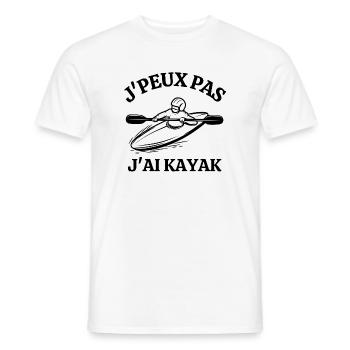 kayak, canoë kayak, rafting, paddle - T-shirt homme - blanc - Devant - AI Model Male 178 dark (178cm)