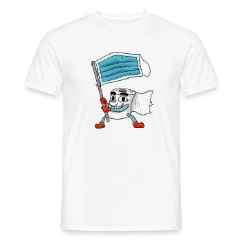 Klopapier Maske Fahne - Männer T-Shirt - Weiß - Vorne - AI Model Male 178 dark (178cm)