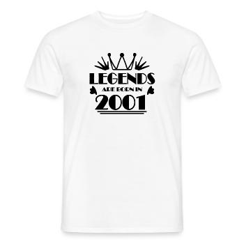 2001 - Jahrgang 2001 - Männer T-Shirt - Weiß - Vorne - AI Model Male 178 dark (178cm)