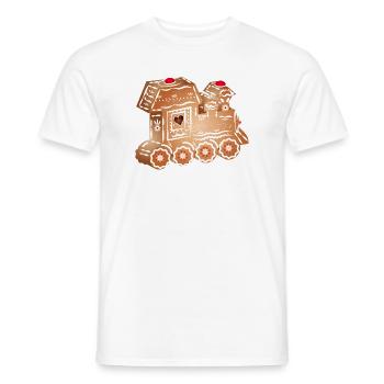 verzierte Lebkuchen Lokomotive für Weihnachten - Männer T-Shirt - Weiß - Vorne - AI Model Male 178 dark (178cm)