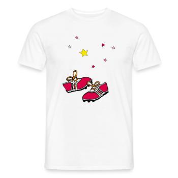Chaussures de football, stars - T-shirt homme - blanc - Devant - AI Model Male 178 dark (178cm)