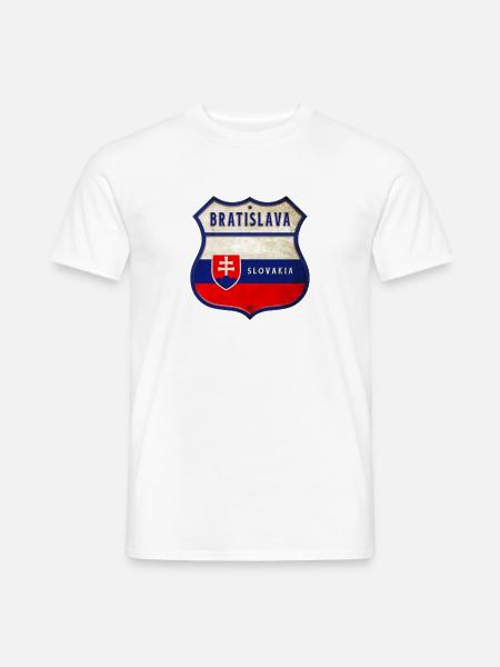 Bratislava Slowakei Wappen Flaggen Design - Männer T-Shirt - Weiß