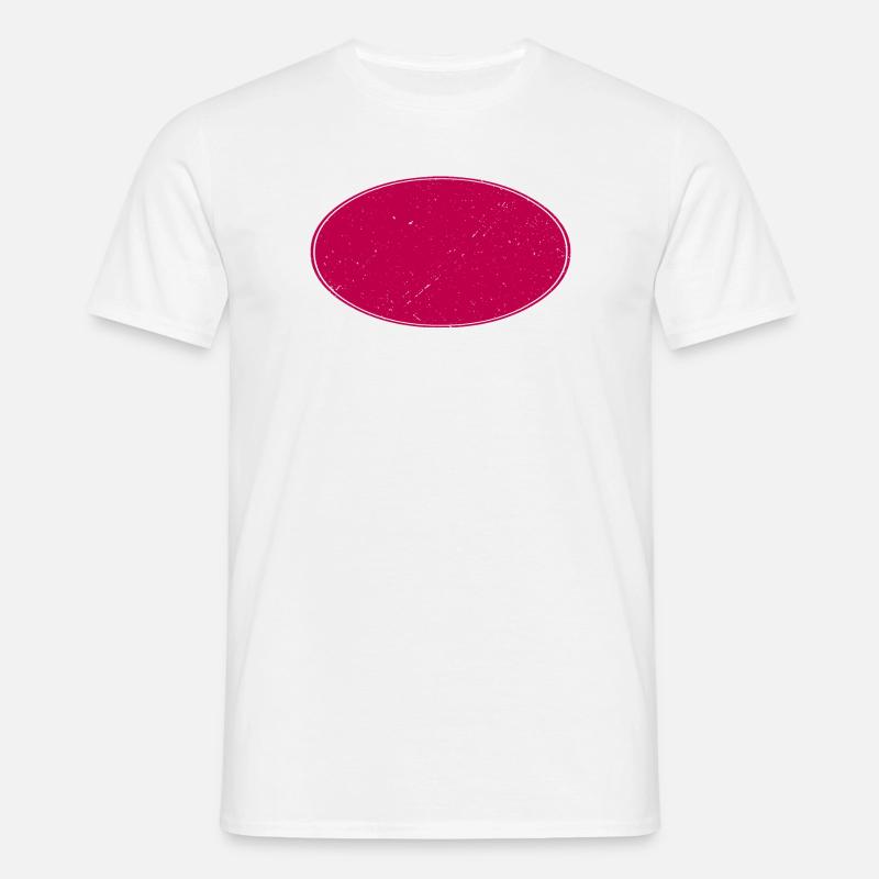 Ovaler Background schmutzig weinrot - Männer T-Shirt - Weiß