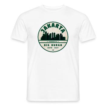 Jakarta Skyline Vintage Badge - Men's T-Shirt - white - Front - AI Model Male 178 dark (178cm)
