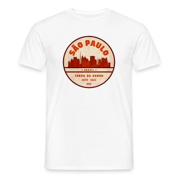 São Paulo Skyline 1822 - Männer T-Shirt - Weiß - Vorne - AI Model Male 178 dark (178cm)