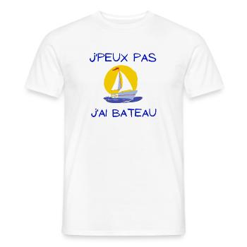bateau à voile, voilier, fan de voile - T-shirt homme - blanc - Devant - AI Model Male 178 dark (178cm)