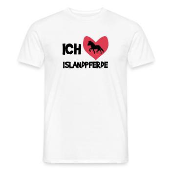 Herz Ich Liebe Pferde Statement Islandpferde - Männer T-Shirt - Weiß - Vorne - AI Model Male 178 dark (178cm)