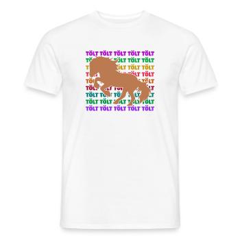 Les chevaux Tölt disent que les chevaux islandais aiment Ross - T-shirt homme - blanc - Devant - AI Model Male 178 dark (178cm)