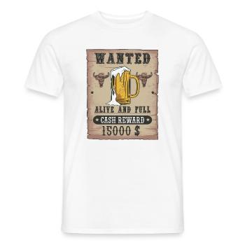 Beer Wanted Funny Beer Drinker Design - Men's T-Shirt - white - Front - AI Model Male 178 dark (178cm)