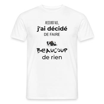 Cadeau humour chien homme ou femme - T-shirt homme - blanc - Devant - AI Model Male 178 dark (178cm)
