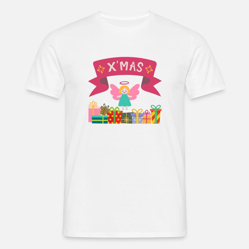 XMAS Engel mit Geschenken - Männer T-Shirt - Weiß