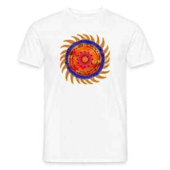 Police noire Sunshine Mandala - T-shirt homme - blanc - Devant - AI Model Male 178 dark (178cm)