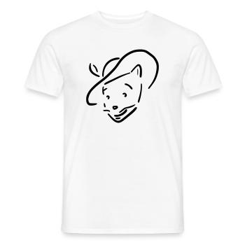 chat botté - T-shirt homme - blanc - Devant - AI Model Male 178 dark (178cm)