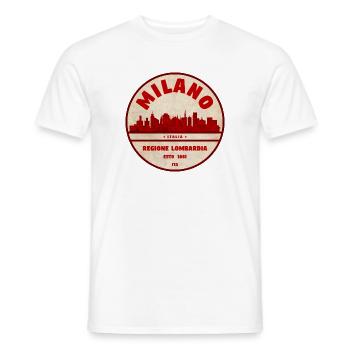 Milan Skyline Retro Abzeichen Lombardei - Männer T-Shirt - Weiß - Vorne - AI Model Male 178 dark (178cm)
