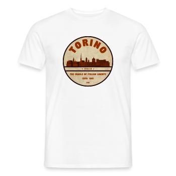 Torino Skyline Retro Emblem - Men's T-Shirt - white - Front - AI Model Male 178 dark (178cm)