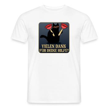 DANKE KATZEN SANITÄRANLAGEN KLEMPNER - Männer T-Shirt - Weiß - Vorne - AI Model Male 178 dark (178cm)