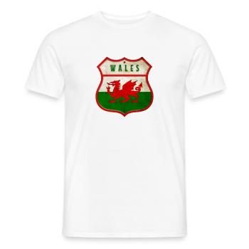 Wales Wappen Flaggen Design - Männer T-Shirt - Weiß - Vorne - AI Model Male 178 dark (178cm)