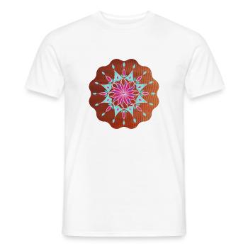 BlumenMandala Entspannung - Sonja Ariel von Staden - Männer T-Shirt - Weiß - Vorne - AI Model Male 178 dark (178cm)