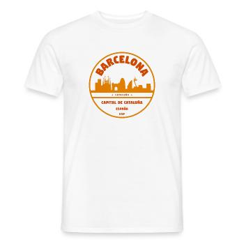 Barcelona Skyline Emblem - Männer T-Shirt - Weiß - Vorne - AI Model Male 178 dark (178cm)
