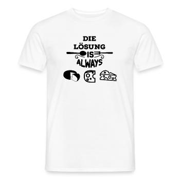 Käse ist die Lösung - Männer T-Shirt - Weiß - Vorne - AI Model Male 178 dark (178cm)