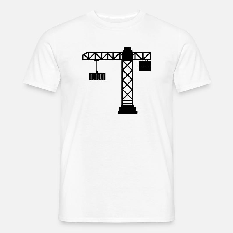 Kran mit Seecontainer - Männer T-Shirt - Weiß