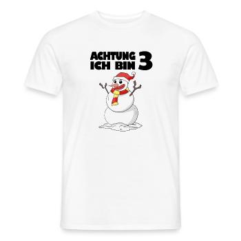 3.Geburtstag 3 Jahre alt Schneemann Geschenk - Männer T-Shirt - Weiß - Vorne - AI Model Male 178 dark (178cm)