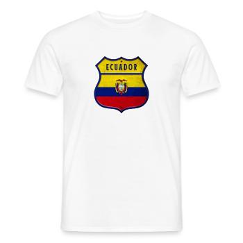 Ecuador Flaggen Wappen Design - Männer T-Shirt - Weiß - Vorne - AI Model Male 178 dark (178cm)