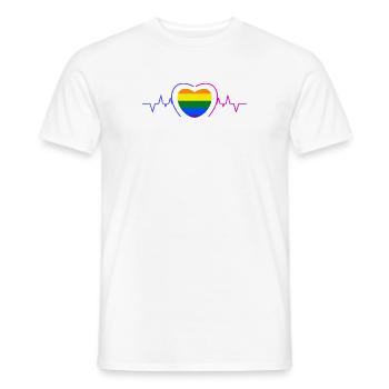 Lgbt Heart Pride Gay Gay Sexuality Human Rights - Men's T-Shirt - white - Front - AI Model Male 178 dark (178cm)