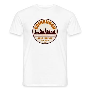Écusson Écusson Rétro de la Skyline d’Édimbourg - T-shirt homme - blanc - Devant - AI Model Male 178 dark (178cm)