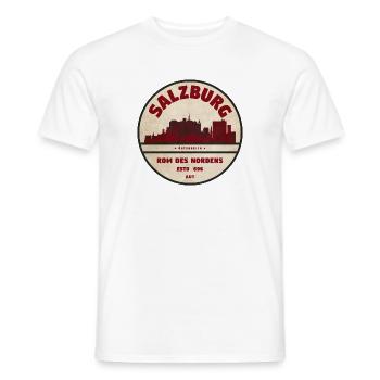 Salzburg Skyline Vintage Kreislogo - Männer T-Shirt - Weiß - Vorne - AI Model Male 178 dark (178cm)