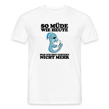 Müde Spruch lustig mit Seelöwe Motiv - Männer T-Shirt - Weiß - Vorne - AI Model Male 178 dark (178cm)