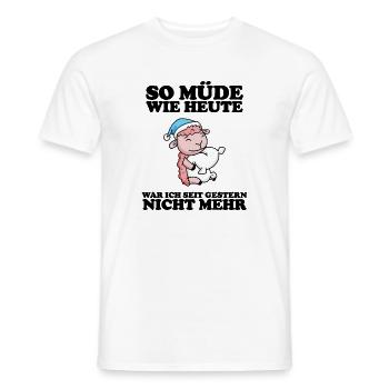 Müde Spruch lustig mit Schaf Motiv - Männer T-Shirt - Weiß - Vorne - AI Model Male 178 dark (178cm)