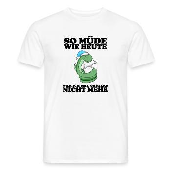 Müde Spruch lustig mit Schlange Motiv - Männer T-Shirt - Weiß - Vorne - AI Model Male 178 dark (178cm)