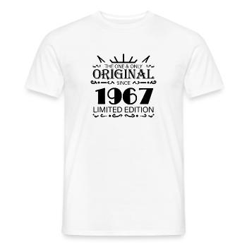 1967 - Year of construction 1967 - Born 1967 - Men's T-Shirt - white - Front - AI Model Male 178 dark (178cm)