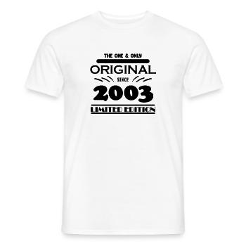 2003 - Year of construction 2003 - Born 2003 - Men's T-Shirt - white - Front - AI Model Male 178 dark (178cm)