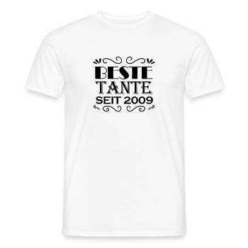 Beste Tante seit 2009 - Männer T-Shirt - Weiß - Vorne - AI Model Male 178 dark (178cm)