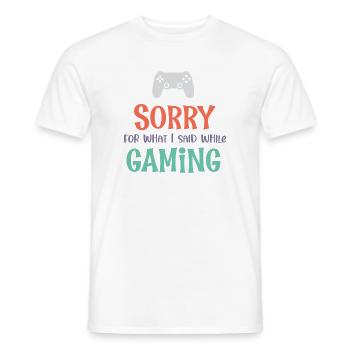 Désolé pour ce que j’ai dit en jouant - T-shirt homme - blanc - Devant - AI Model Male 178 dark (178cm)