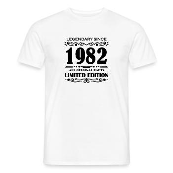 1982 - Born 1982 - Year of construction 1982 - Men's T-Shirt - white - Front - AI Model Male 178 dark (178cm)