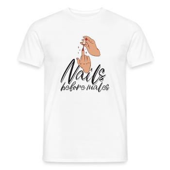 Les ongles avant les hommes Créateur d’ongles - T-shirt homme - blanc - Devant - AI Model Male 178 dark (178cm)