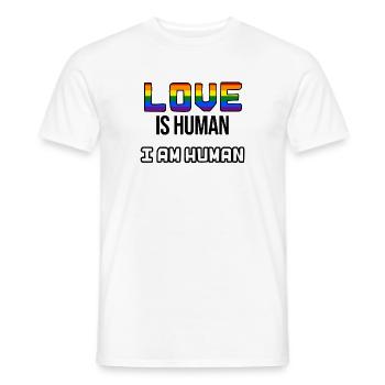 Déclaration d’égalité LGBT Relation homosexuelle - T-shirt homme - blanc - Devant - AI Model Male 178 dark (178cm)