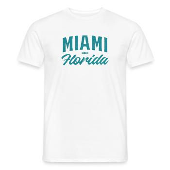 Miami Florida Retro Typo - Männer T-Shirt - Weiß - Vorne - AI Model Male 178 dark (178cm)