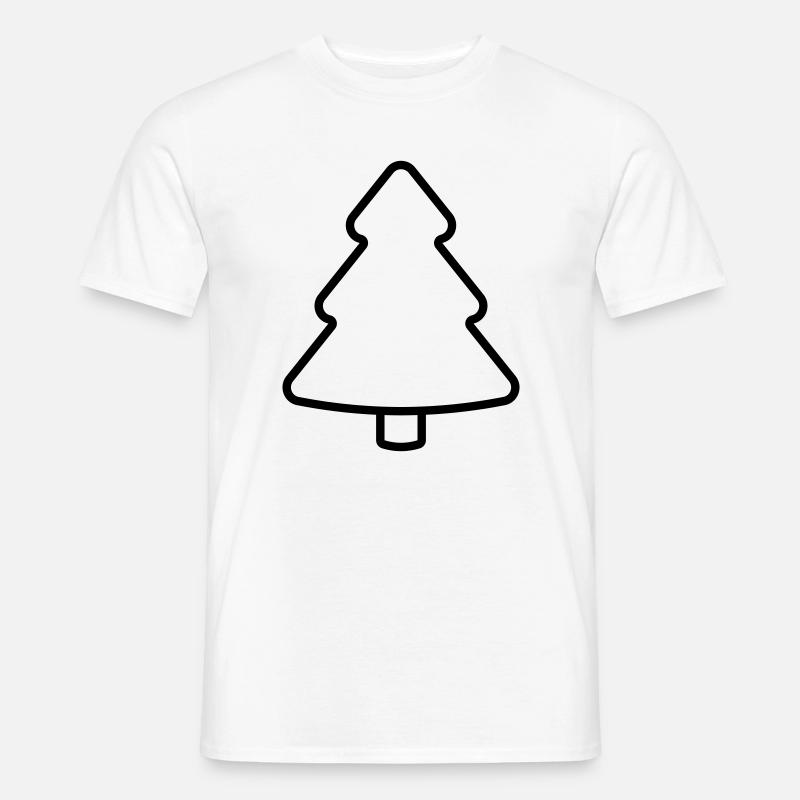 Tannenbaum Icon Weihnachtsbaum Kontur - Männer T-Shirt - Weiß